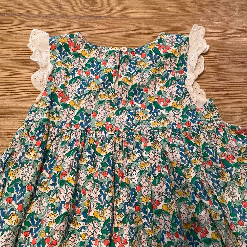 Mini Boden Floral Smocked Sleeveless Dress - Picture 2 of 7